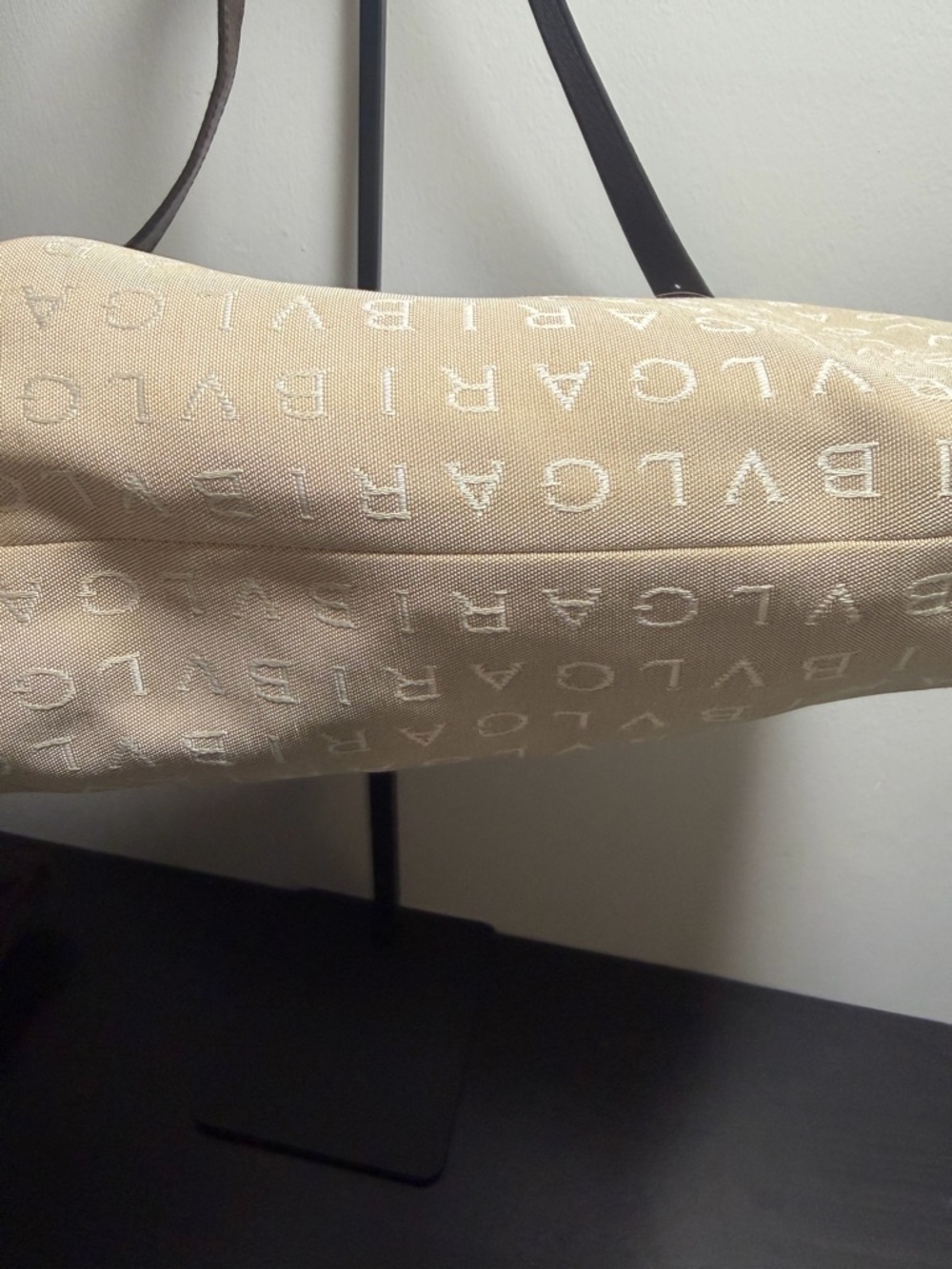 Bulgari Beige and Brown Logo Shoulder Bag with sealed COA - Picture 6 of 10